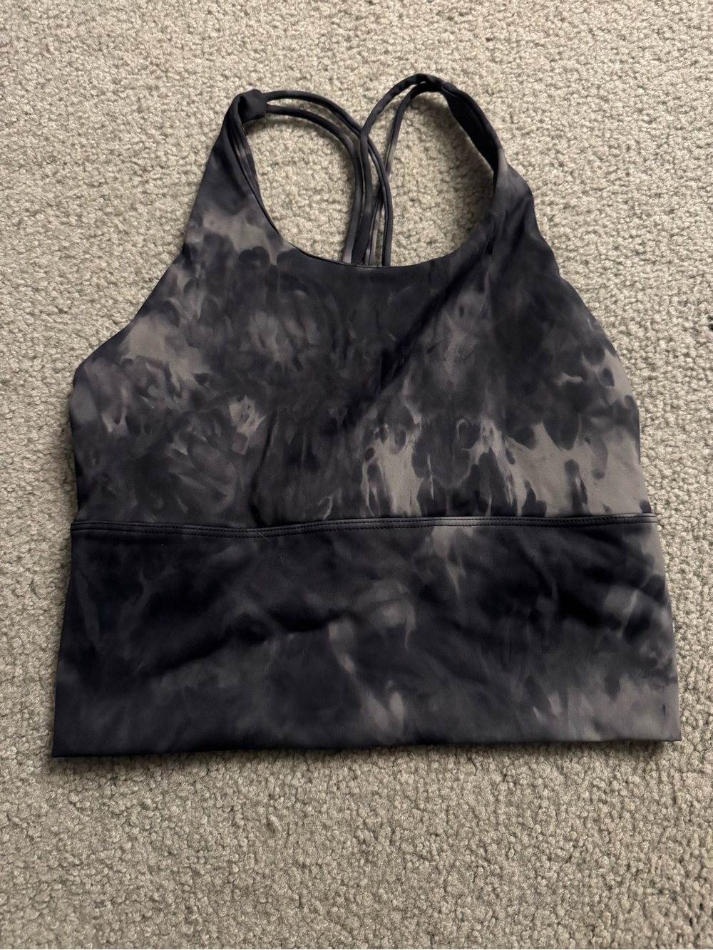 lululemon athletica Tie-Dye Black & Gray High-Neck Sports Bra